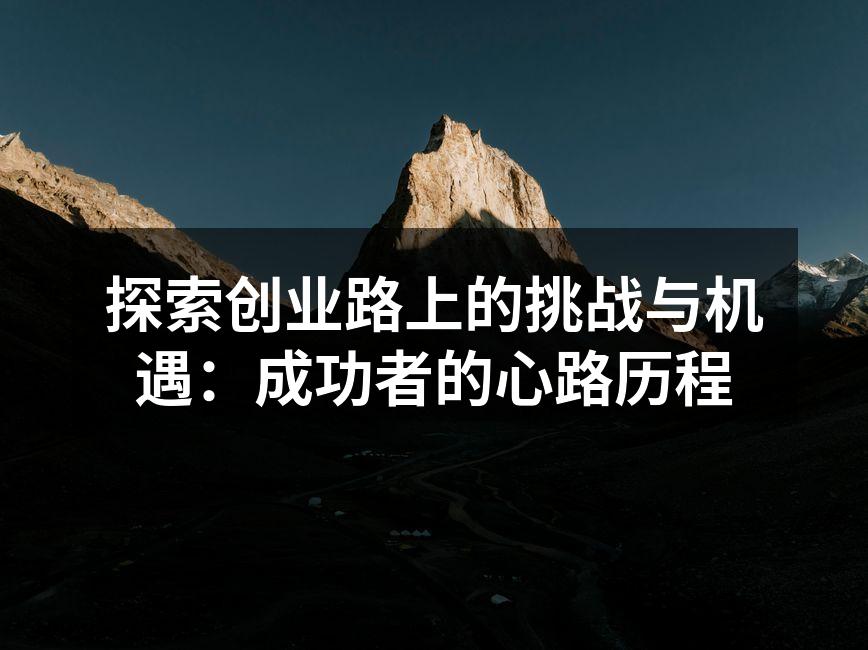 探索创业路上的挑战与机遇：成功者的心路历程